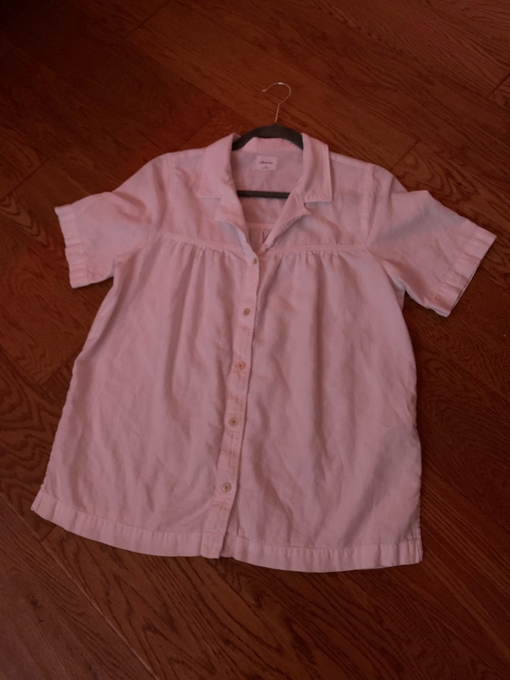 Aritzia Wilfred Free Flowy Short-Sleeve Buttoned Blouse